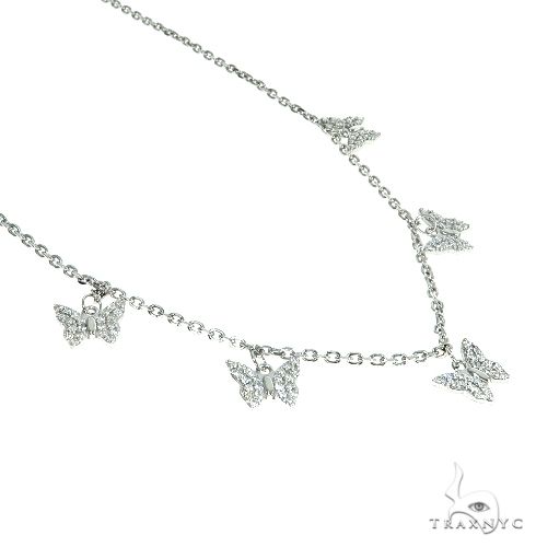 Diamond-cut Butterfly Necklace 10K Yellow Gold 18