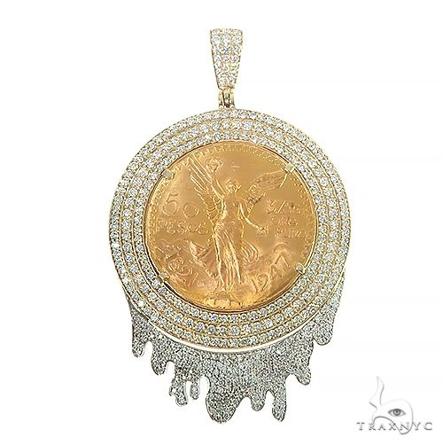 Custom Made '50 Pesos' Row Diamond Frame With Drip Underneath 66489 - Main Image