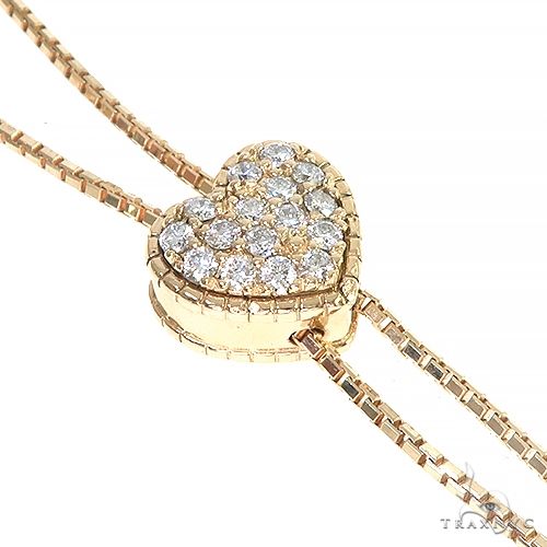 14K Rose Gold Diamond Heart Adjustable Choker Necklace 66544: buy - Main Image