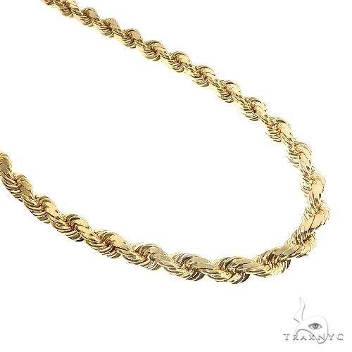 14K Gold Diamond Cut Rope Chain With Custom Made TraxNYC Diamond