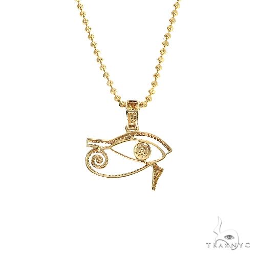Zales Previously Owned - 1/20 CT. T.w. Diamond Laser-Cut Evil Eye Necklace  in 10K Rose Gold | Hamilton Place