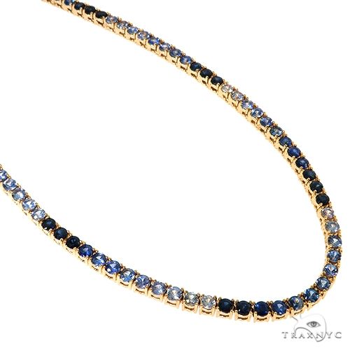 Lafonn Simulated Diamond & Lab Grown Sapphire Tennis Necklace SYN025SP16 —  Cirelli Jewelers