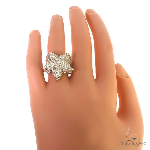 Gold diamond deals star ring