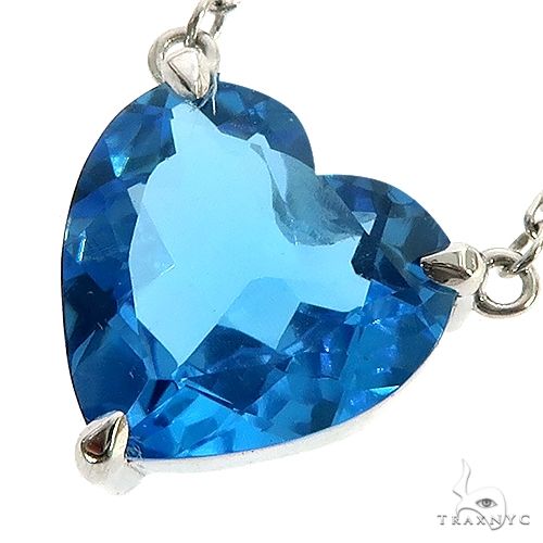 925 Blue Topaz Swarovski Crystal Pendant - Princess Jewelers
