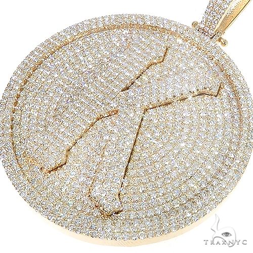 14K Gold Round Diamond 'K' Pendant 66754: buy online in NYC