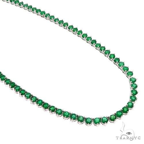 Sterling Silver Emerald and Cubic Zirconia Tennis Necklace – Keanes  Jewellers