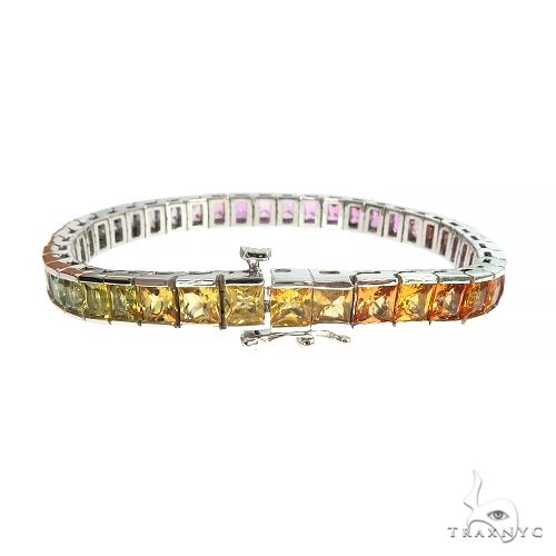 Helga Rainbow Sapphire Princess Cut Bracelet 66890: buy