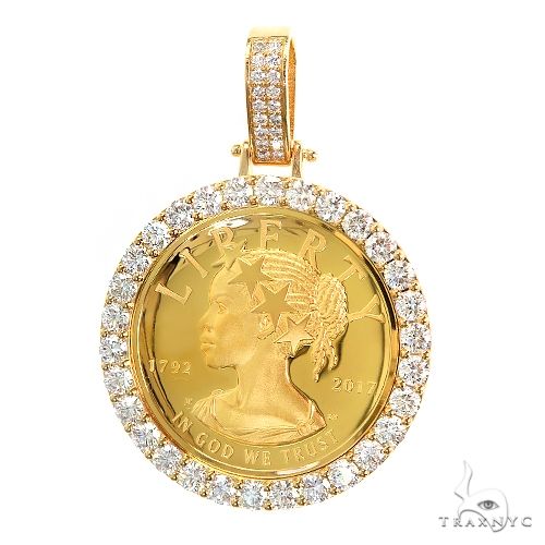 14k Gold 1/10 oz American Eagle Coin Screw Top Bezel | Sarraf.com