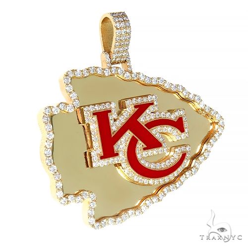 Sterling Silver NFL Kansas City Chiefs Pendant Necklace. 18