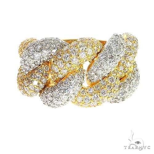 2 Tone 14K Gold Puffy Diamond Cuban Ring 66942: buy online