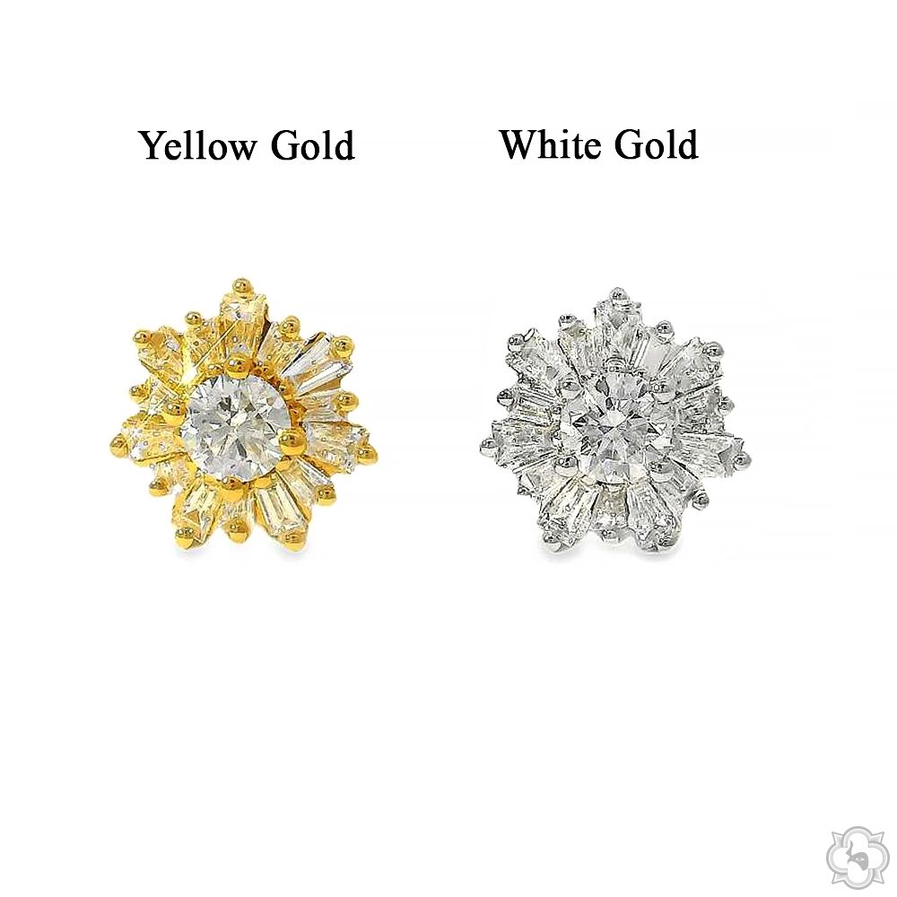 18K Gold Snowflake Diamond Earrings 67021: buy online in NYC