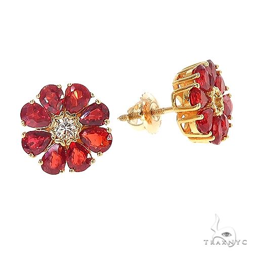 Red store sapphire earrings