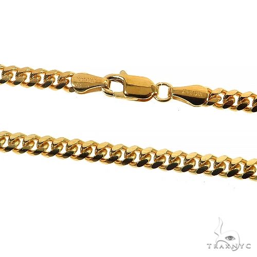 Solid Miami Cuban Link Chain 10K Yellow Gold 24 Inches 3.5mm 67105