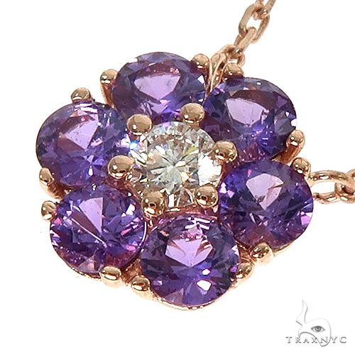 18k Rose Gold Purple Sapphire And Diamond Pendant #103750 - Seattle  Bellevue | Joseph Jewelry