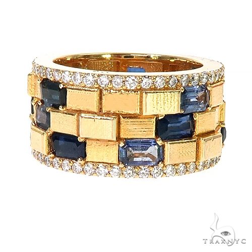 Emerald Cut Sapphire Diamond Brick Ring 67227: buy online in
