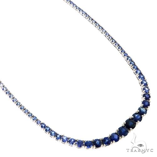 Lilac Sapphire Tennis Necklace - 14ct Solid White Gold – Roxanne First