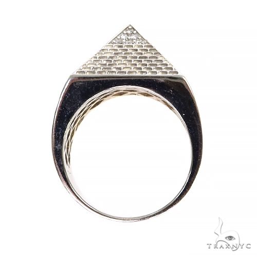 Sterling Silver Diamond Watch Band Design Men's Ring