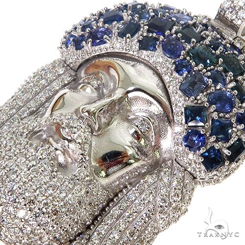 Living Water Jesus Sapphire Crown Diamond Pendant 67492: buy