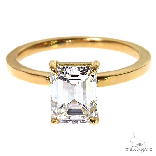 18K Yellow Gold Classic Split Shank Solitaire Diamond Engagement Ring