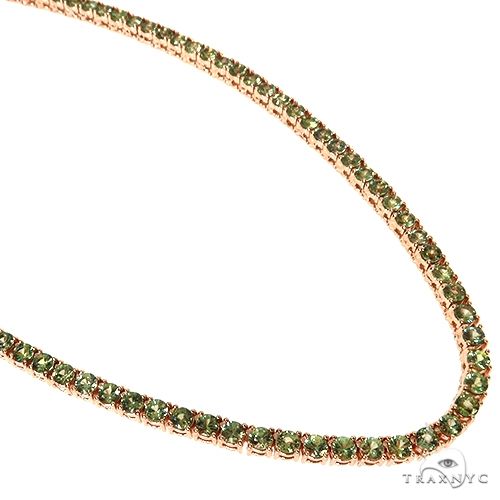 GREEN TENNIS CHAIN (SILVER) 3MM - Infinite Jewellery