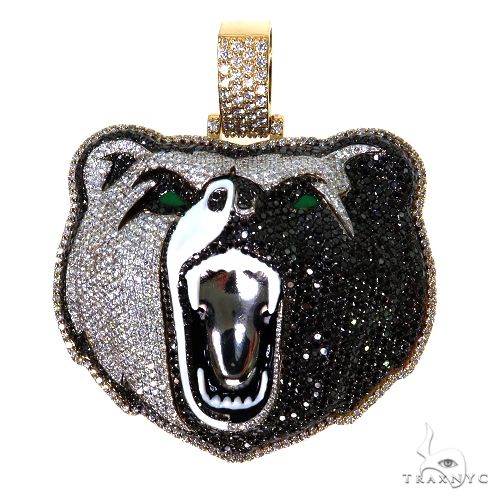 14k Yellow Gold Grizzly Bear Pendant. 3/4