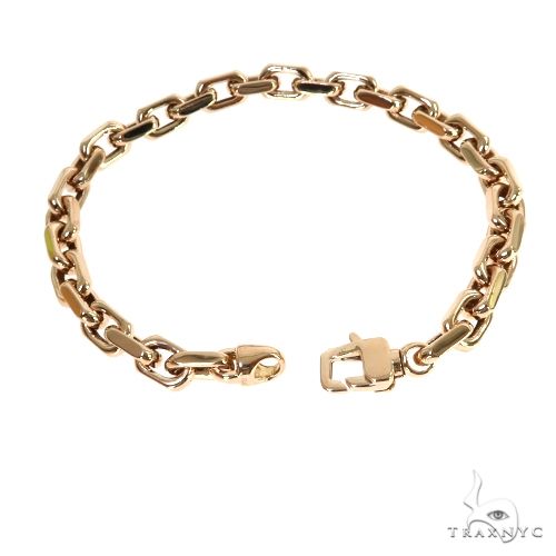 18K Rose Gold Solid Anchor Link Bracelet 8 Inches 6.3mm 67829