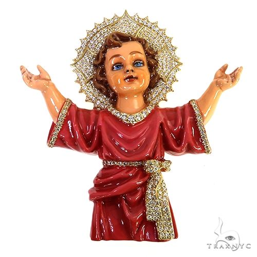 Tsuru by marikooikawa 　Amulette Custom Made Nino Divino Enameled Diamond Jesus Pendant 67945