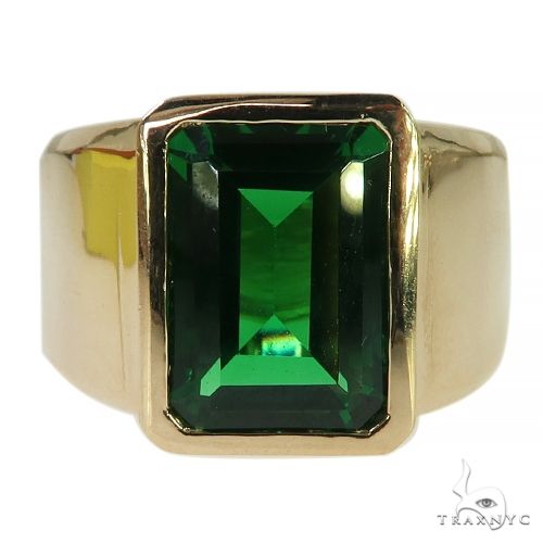 Buy 2 Cts Natural Square Cut Earth Mined Emerald Mens Ring Yellow Gold 14K,  Hand Made Mens Solitaire Green Emerald Ring, Men Emerald Pinky Ring Online  in India - Etsy