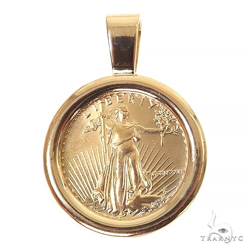 Plain Frame 1/4 Oz Liberty Coin Pendant 68521: buy online in NYC