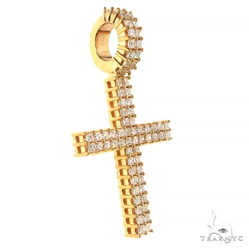 2 Row Princess Cut Diamond Cross Pendant 68531: buy online
