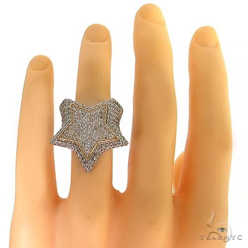 Two Tone Star Diamond Ring 68532: buy online in NYC. Best