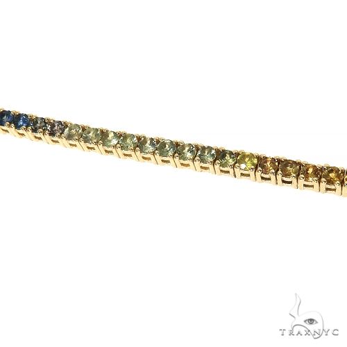 10k gold sapphire newest and diamond tennis bracelet 7 inch