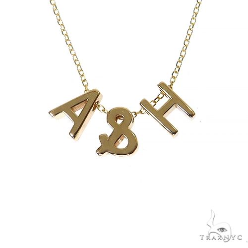Personalized Mini Round Disk Initial Pendant 14k Gold (18