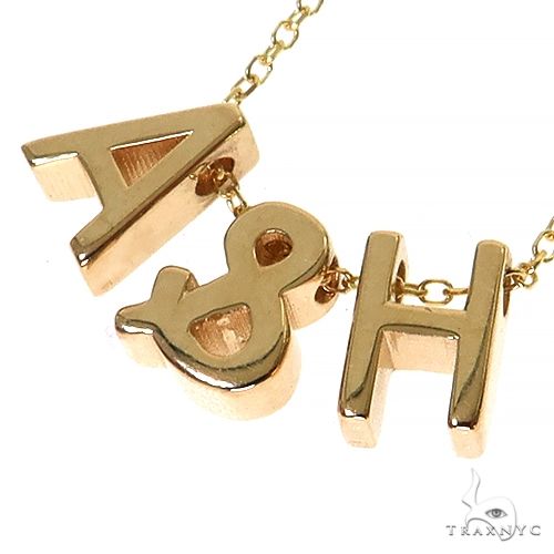 14K Gold Initial Necklace - Acadian Estates & Custom Pendant and Chain  $209.99 #tag1#