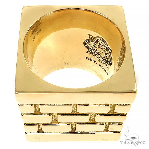18Kゴールド デザインリング✴︎used ✴︎ 18K Gold Brick City Ring 68725: buy online in NYC. Best