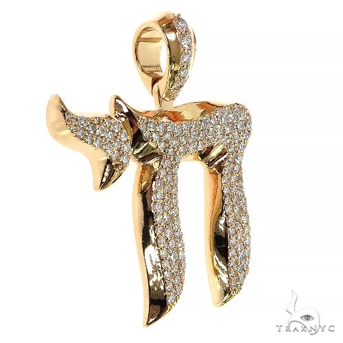 Large Jewish Chai Diamond Pendant 68736: buy online in Best