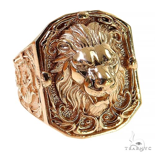 Men's Ring 14k White Gold Lion Ring R1900 - Anzor Jewelry