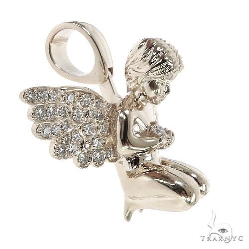 Sterling high quality Silver Angel Pendant With Diamond