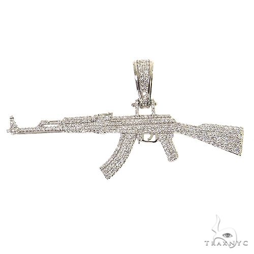 Mens 24 Inch Stainless Steel Huge Large AK 47 Gun Pendant Necklace Chain  Gift | eBay
