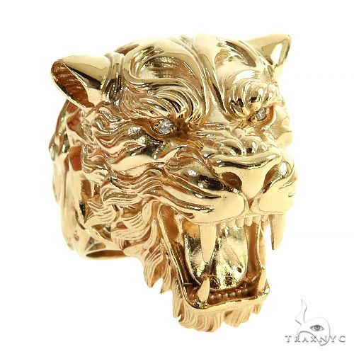 22k Ring Solid Gold Elegant Unique Tiger Mens Ring Size R2031 mon | Royal  Dubai Jewellers