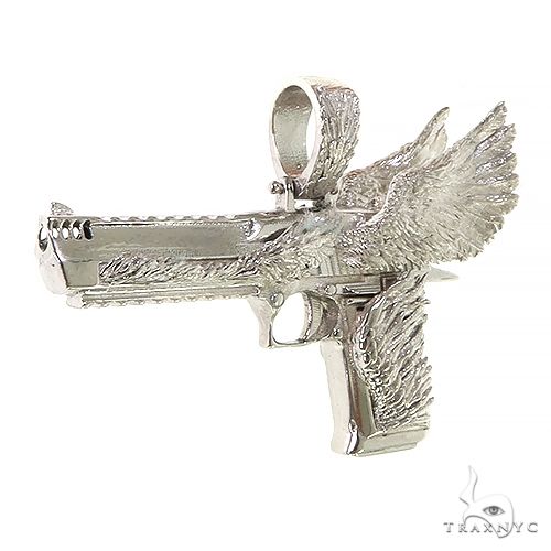 925 Silver/Gold Eagle Pistol shops Gun Pendant