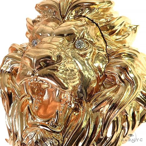 Large gold lion hot sale head pendant