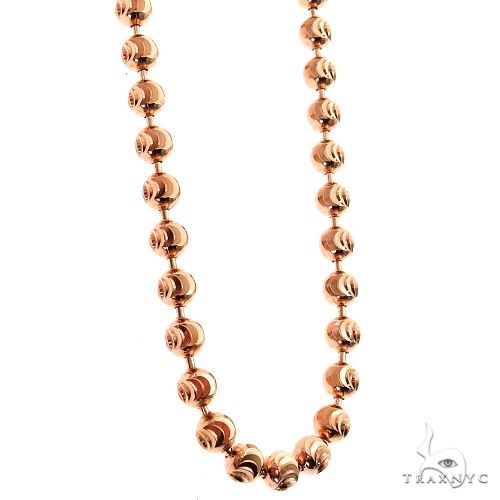 アクセサリー 22kt Gold 4mm Rosecut Diamond Necklace Men's Women's 4mm Rose Gold Over Solid 925 Sterling Silver