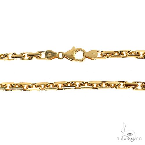 18K Yellow Gold Thin Diamond Cut Solid Anchor Cable Link 3.4