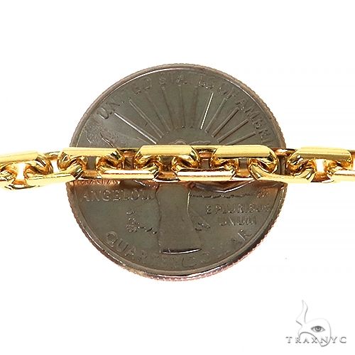 18K Yellow Gold Thin Diamond Cut Solid Anchor Cable Link 3.4