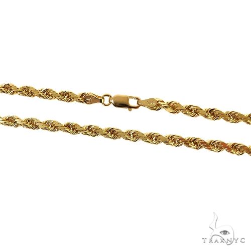 14k Yellow Gold 4mm Gold Rope Chain 14k 14k Yellow Gold 22