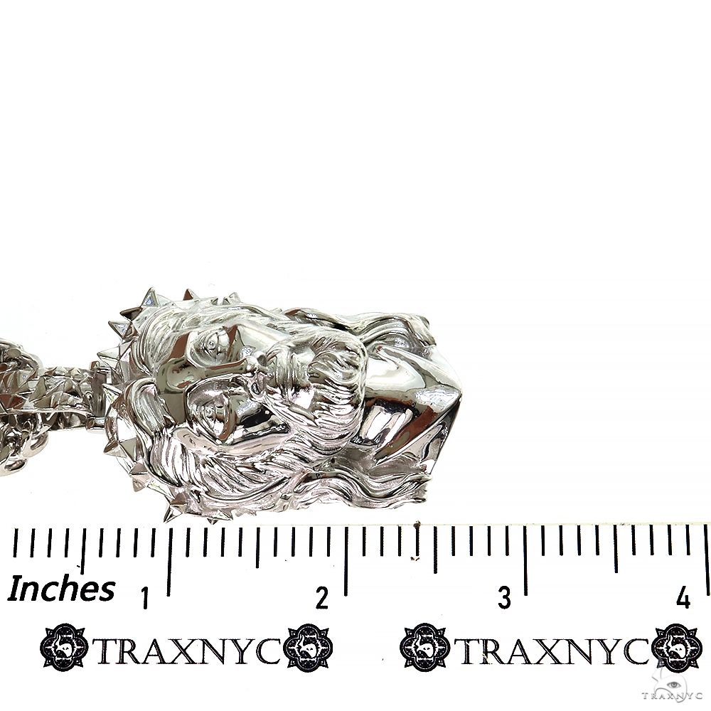 925 Silver Spikes Crown Jesus Head Pendant Set 70033: buy