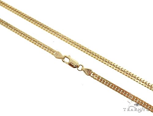 22 Inch 14kt Gold Curb Chain 14K Solid Yellow Gold Comfort Curb