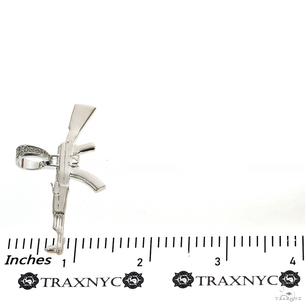 925 Silver Ak 47 Pendant Moon Cut Chain Set 70058: buy