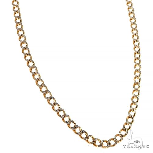 Solid 14k Gold top Curb Chain - 16 Inches